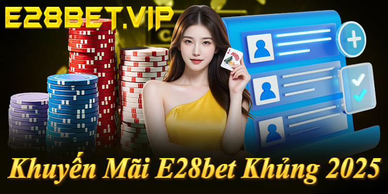 Khuyến mãi E28bet 2026: Thưởng 150% nạp đầu 18.888K, hoàn 2% mỗi ngày, nạp lại +28%!